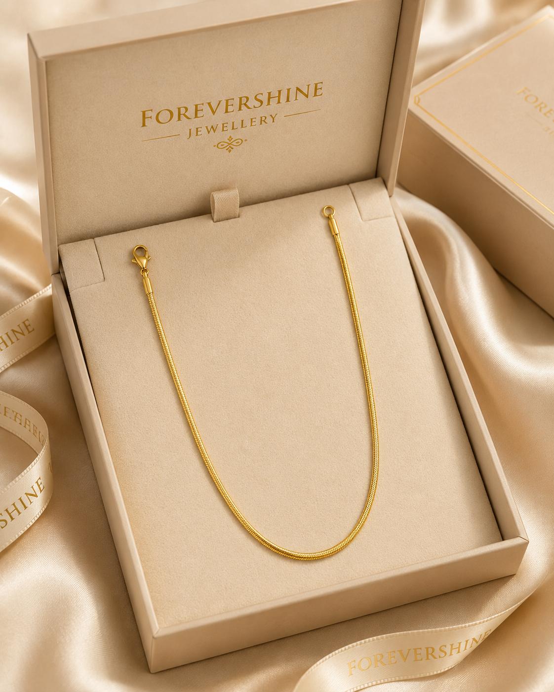 Forevershine Gold Plated Snake Chain Necklace For Women & Men - Image 7