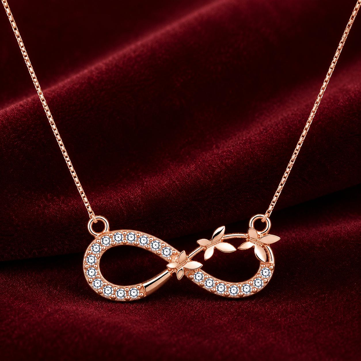 Forevershine Rose Gold Plated Ad Infinity Pendant Necklace For Women