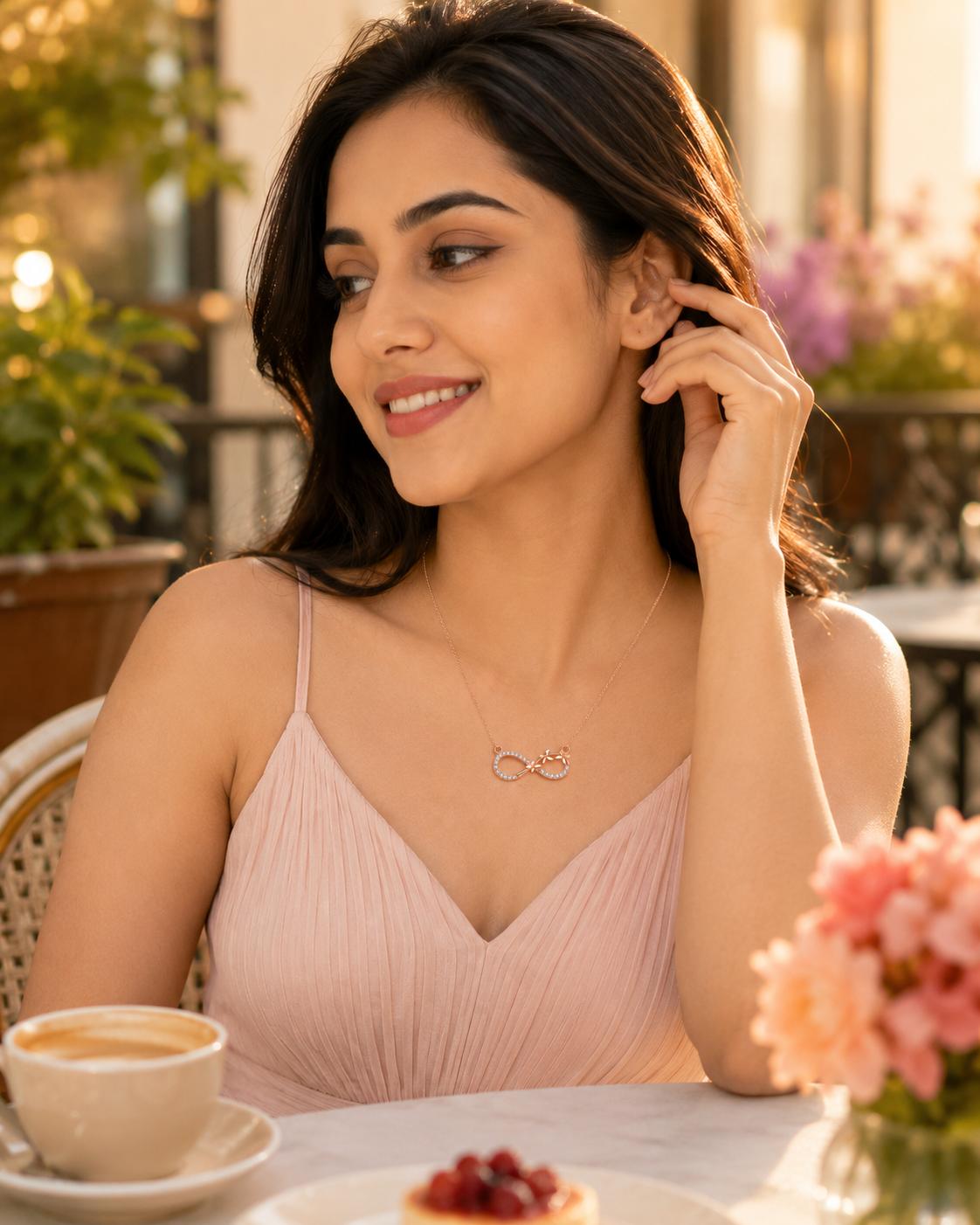 Forevershine Rose Gold Plated Ad Infinity Pendant Necklace For Women - Image 7
