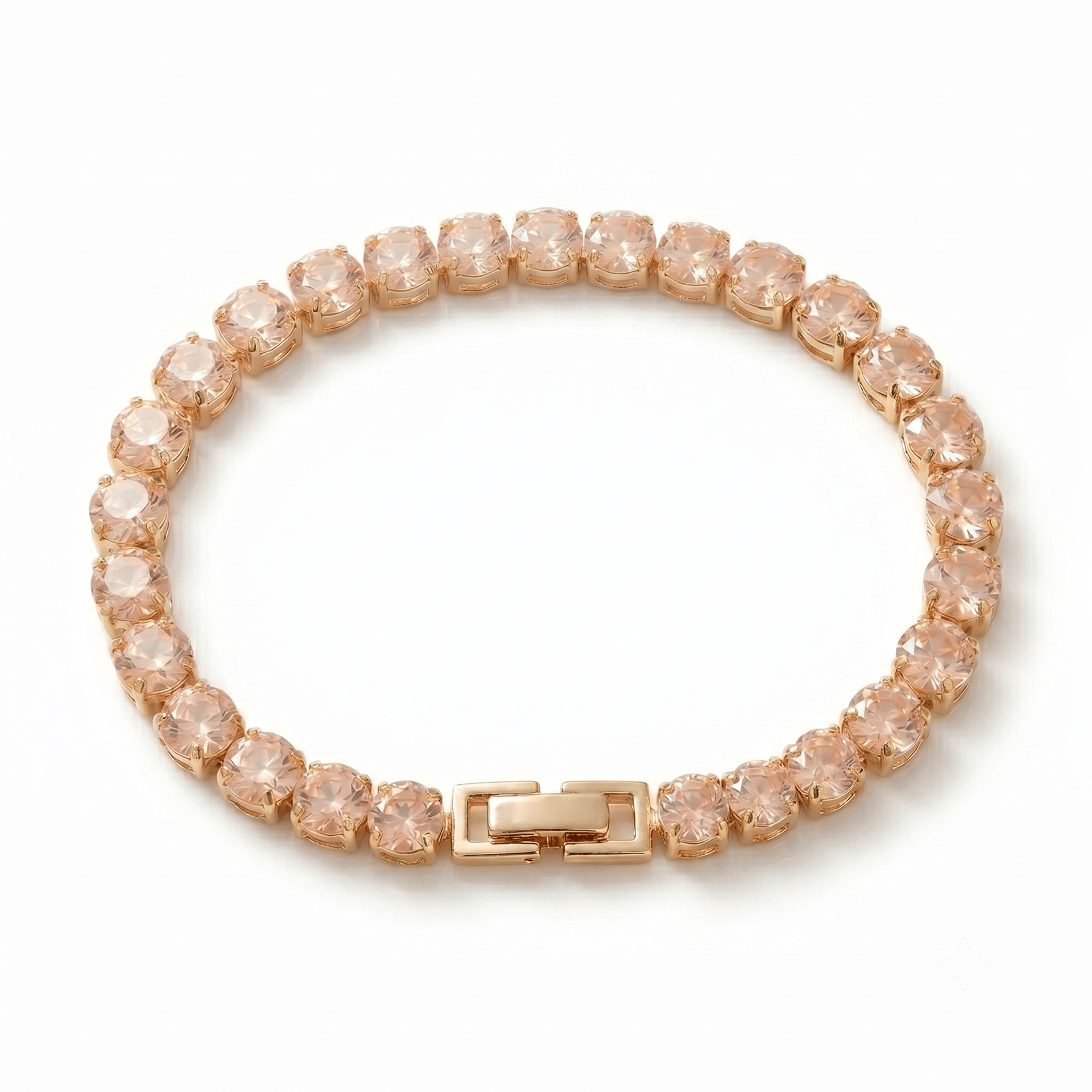 Forevershine Rose Gold Plated Adjustable Tennis Bracelet With Blush Pink Ad Stones - Image 8