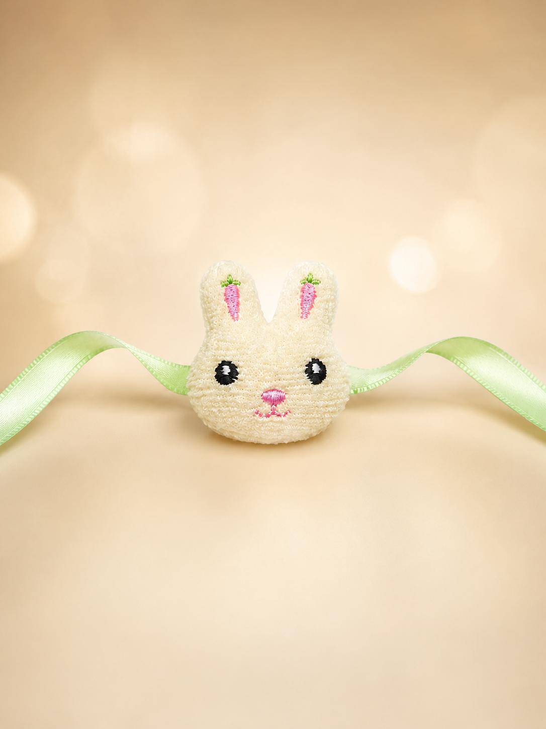 Kids Plush Bunny Rakhi With Satin Ribbon For Brother - Image 7