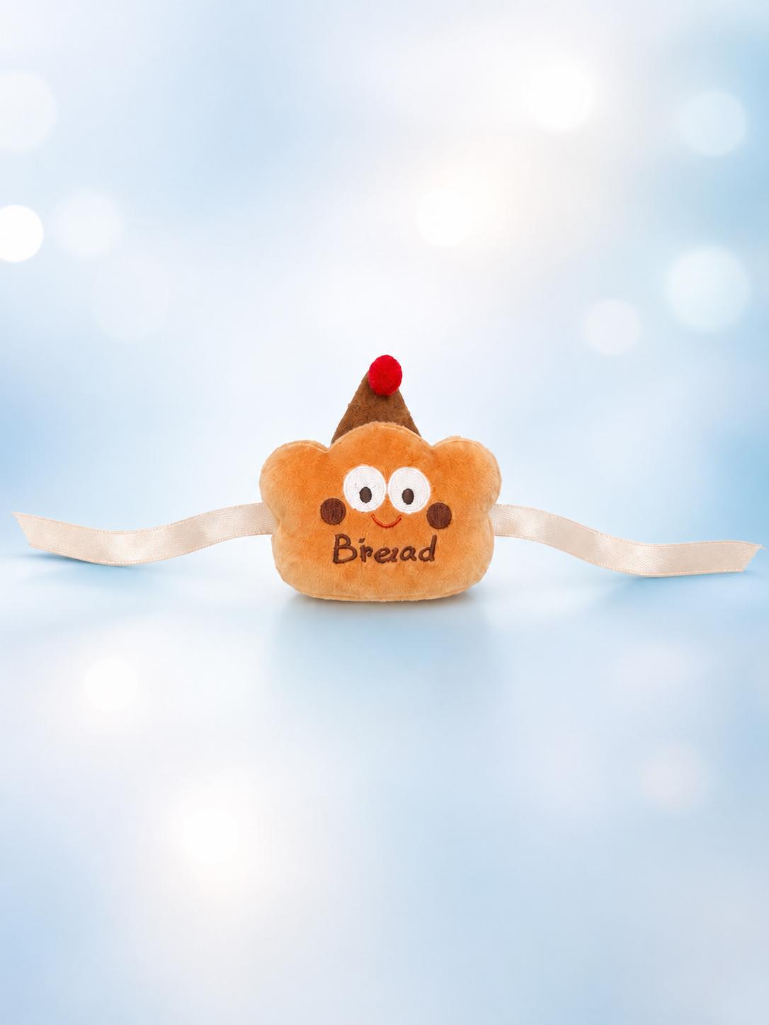 Cute Bread Plush Rakhi With Satin Ribbon Soft Kids Brother Rakhi For Raksha Bandhan Gift - Image 5