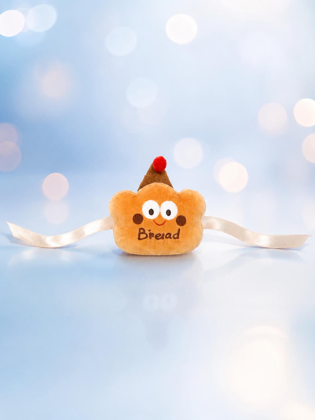 Cute Bread Plush Rakhi With Satin Ribbon Soft Kids Brother Rakhi For Raksha Bandhan Gift - Image 6