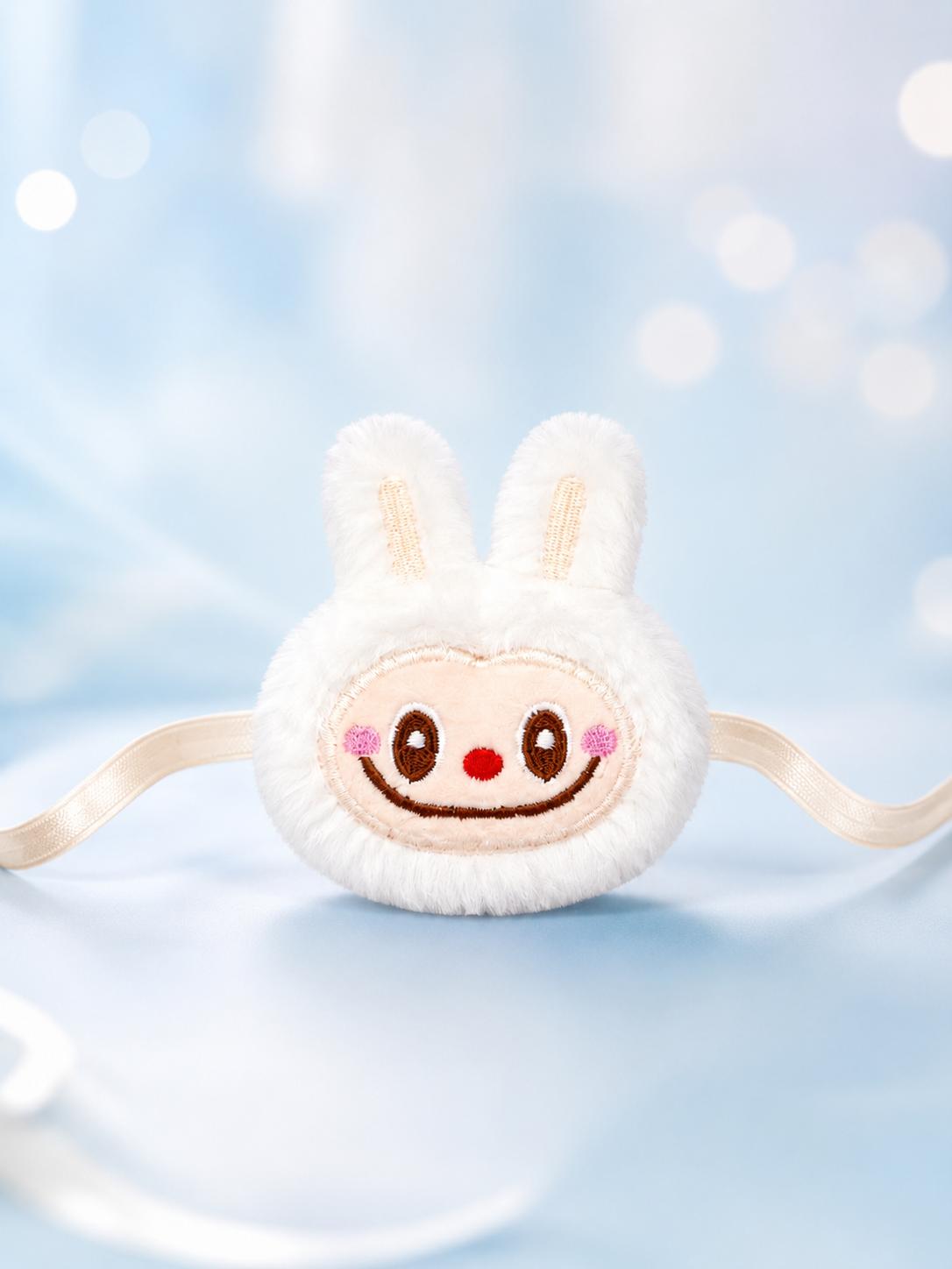 Cute Bunny Plush Rakhi With Satin Ribbon Soft Kids Brother Rakhi For Raksha Bandhan Gift - Image 3