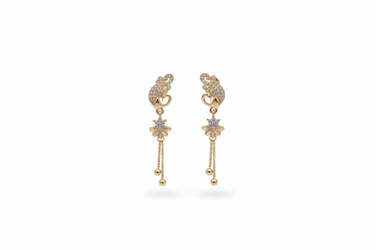 Forevershine Anti Tarnish Rose Gold Long Dangle Earrings With Crystal Rhinestones, Swan Design, Chain Drop Style, 40x9mm|lightweight|gift For Her|for Women & Girls - Image 2
