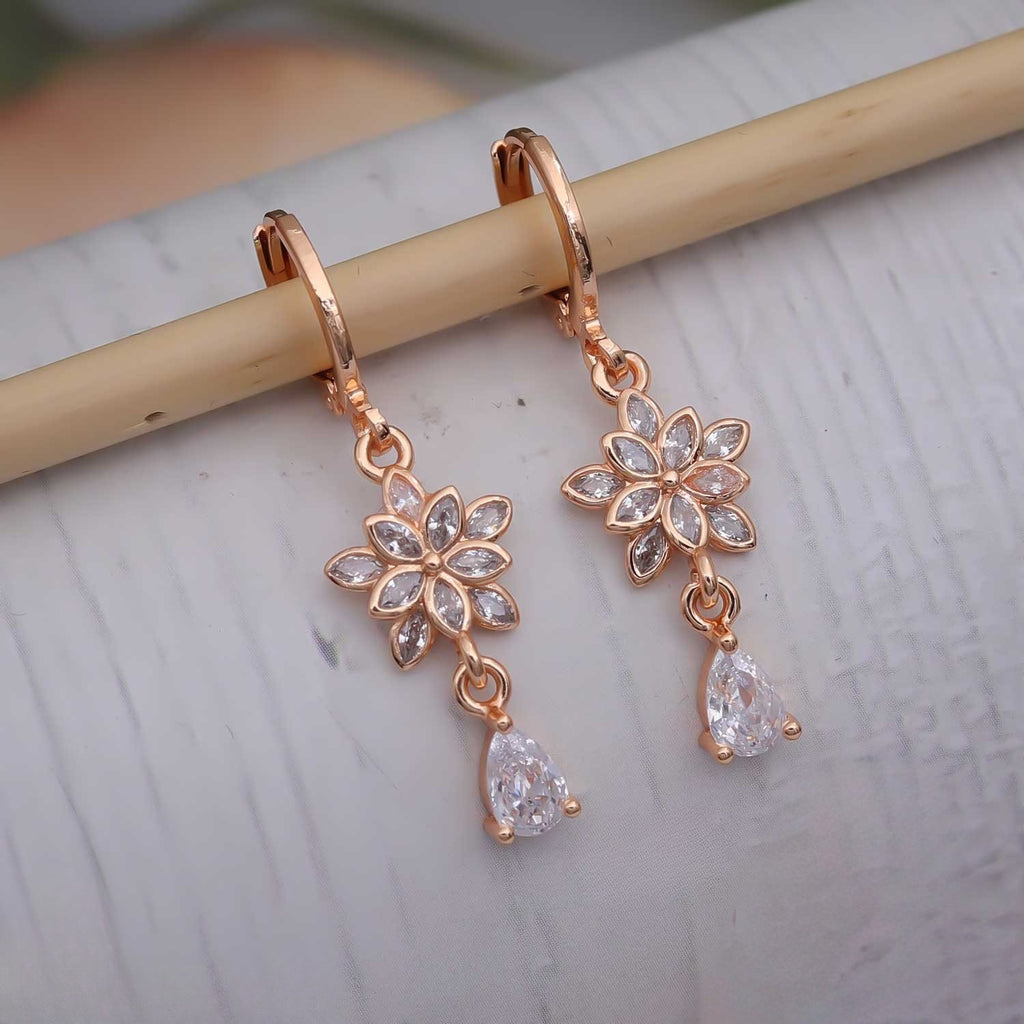 Golden Blossom Teardrop Earrings
