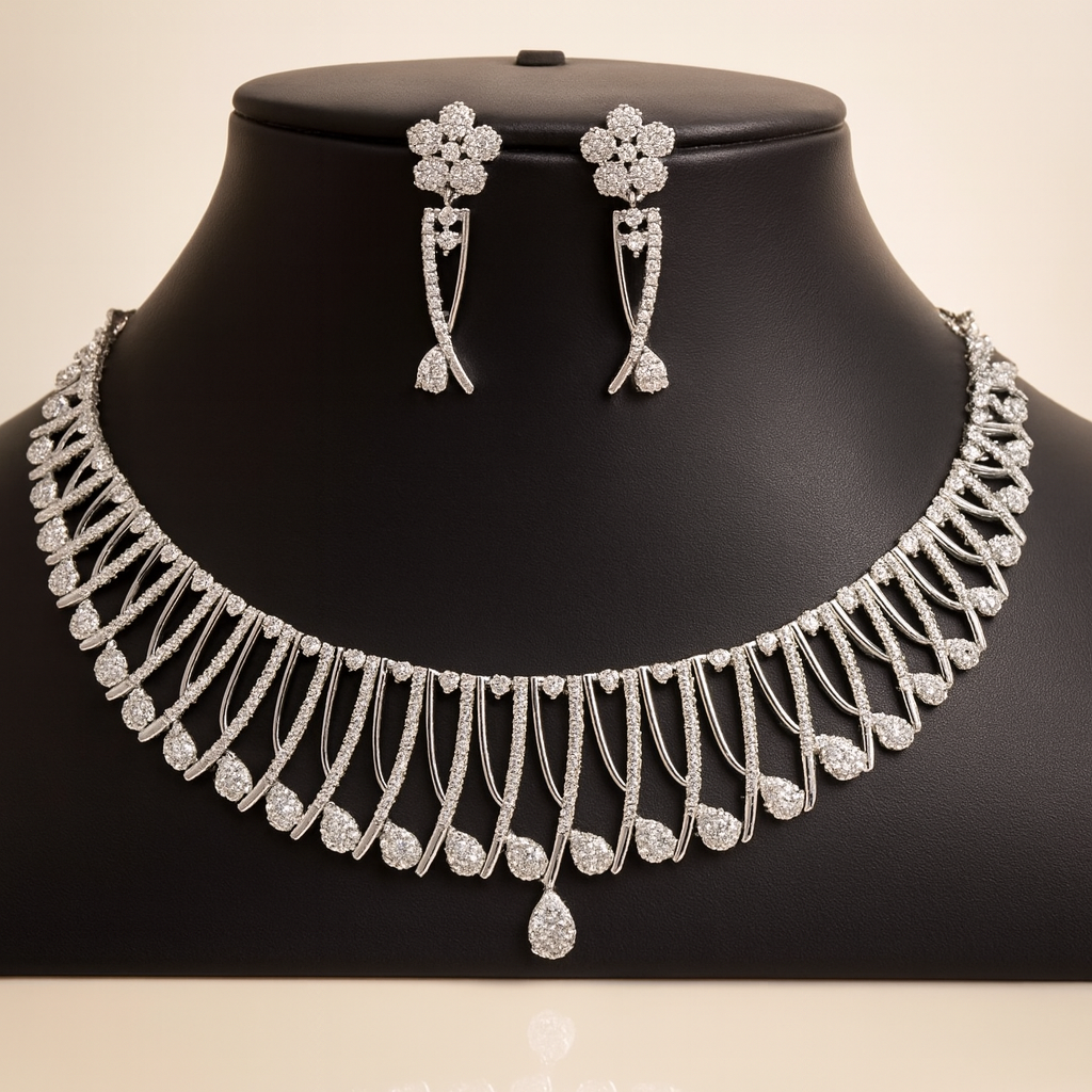 Rose Gold Leaf Grace Necklace Set