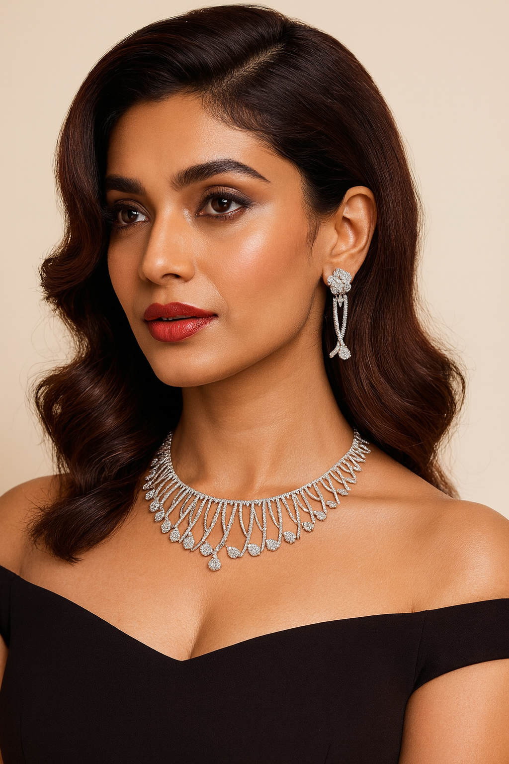 Rose Gold Leaf Grace Necklace Set