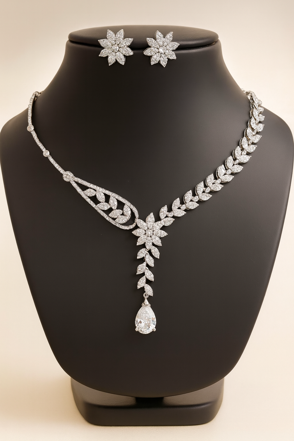 Floral Elegance AD Necklace Set