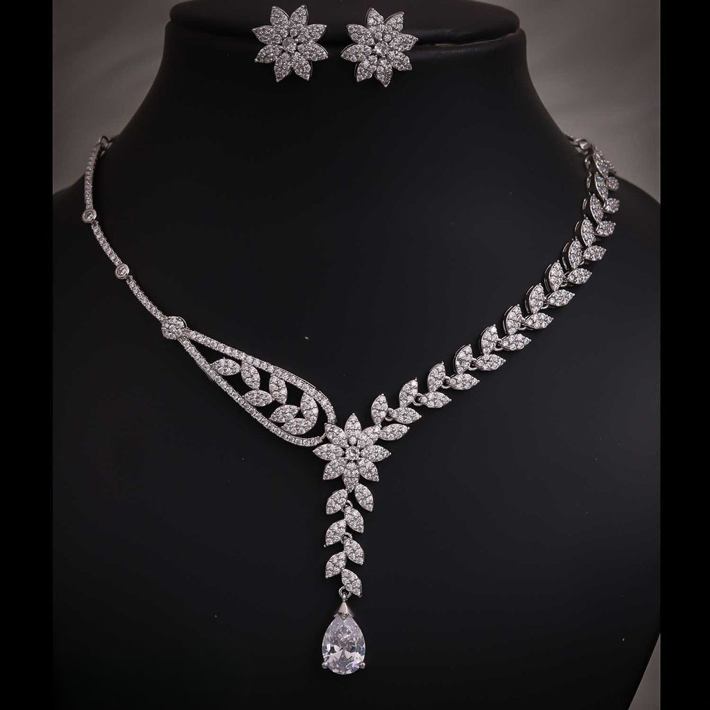 Floral Elegance AD Necklace Set
