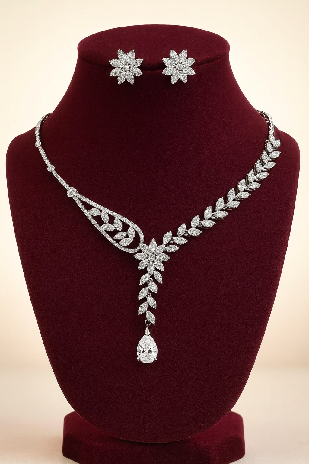 Floral Elegance AD Necklace Set