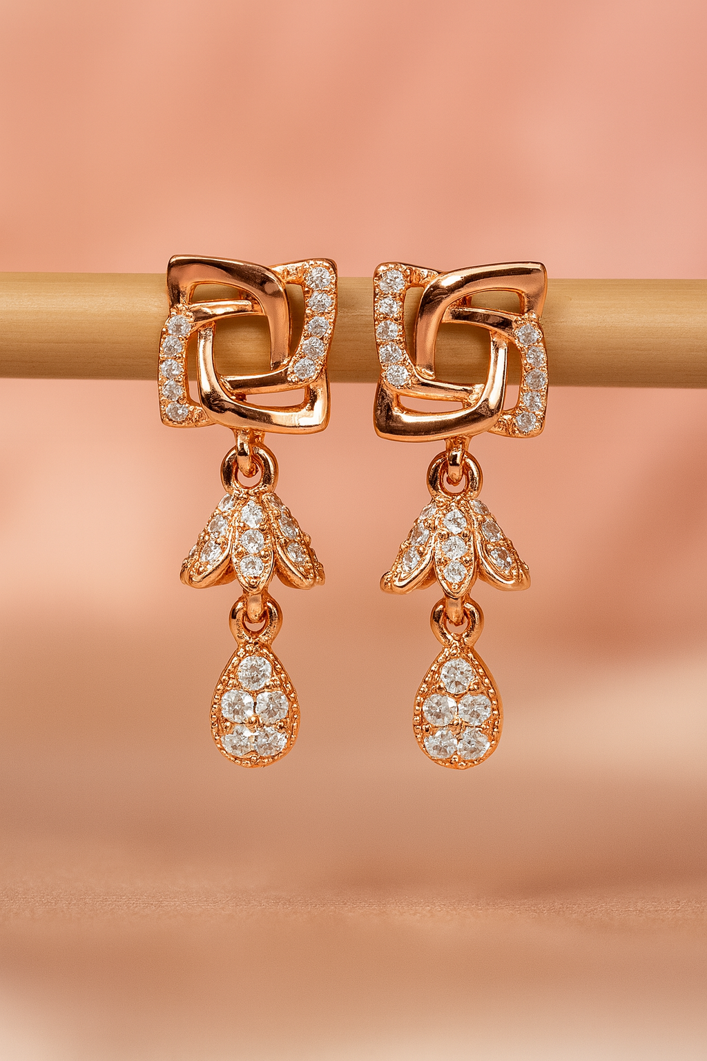 Forevershine's Rose Radiance Drop Earrings
