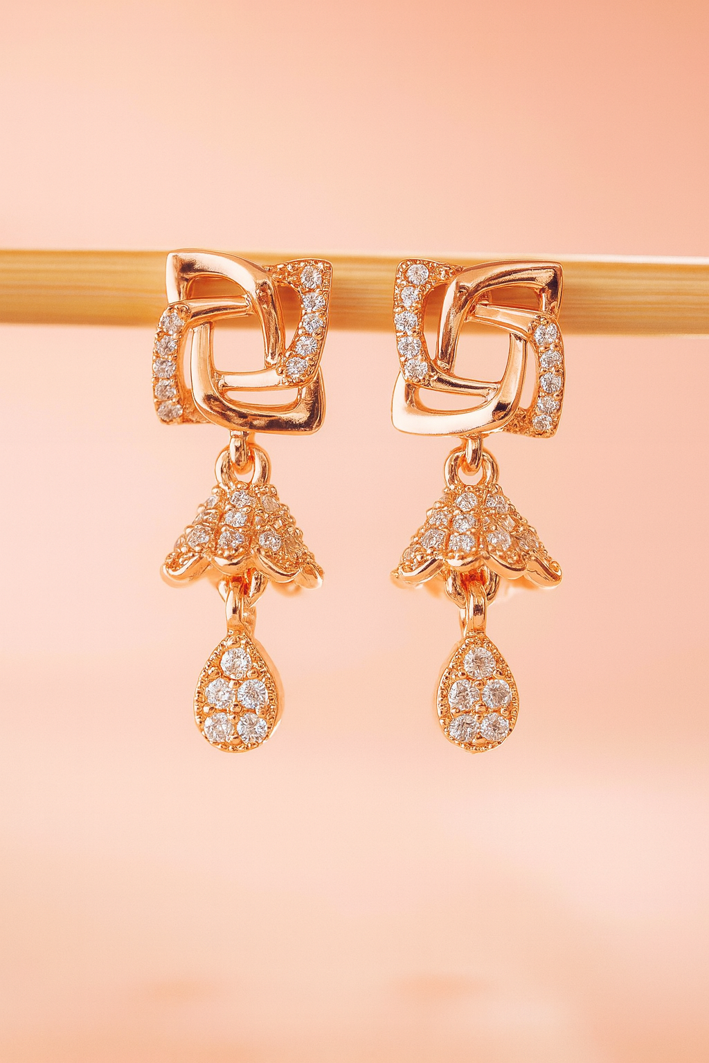 Forevershine's Rose Radiance Drop Earrings